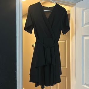 Black Flowy dress with tie around the waist